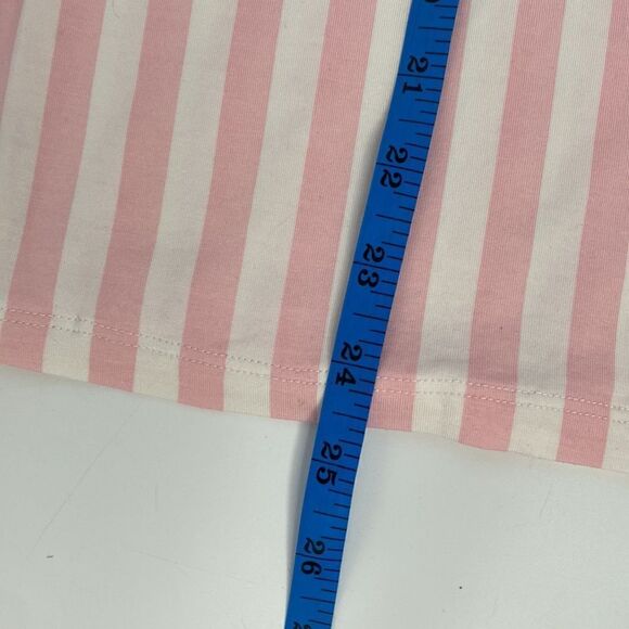 Stripe & Stare Pj Top Women’s Size Medium New With Tag Pink Striped Short Sleeve - Picture 8 of 9